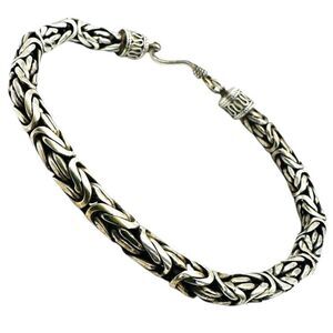 925 Sterling Silver Bali Byzantine Unisex Vintage Bracelet  8.75” 26.5g 5mm Viki